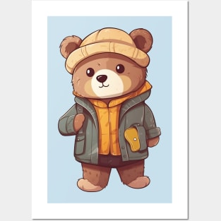 A cute teddy bear wearing street fashion Posters and Art